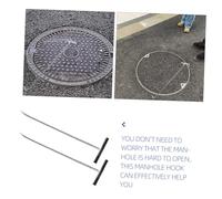 FIXOSHEE 2 pièces Crochet Acier Inoxydable T pour Levage de Regards Outil de Traction Robuste et Résistant Kit pour Ouverture Sécurisée des Plaques Égout