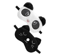 FIXOSHEE 2 pièces de Nuit Anti-lumière Cache-yeux Confortable et Matière Douce Détente et Sommeil Apaisant pour Maison Bureau et Chat Noir