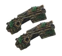 FIXOSHEE 2 pièces Décoration Aquarium Tortue Plateforme de Détente et Cachette Robuste Décor Tronc Arbre Naturel pour Reptiles Amphibiens et Poissons