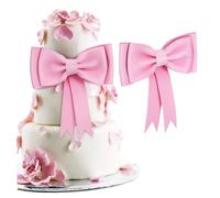 FIXOSHEE 2 pièces Décorations Gâteau Nœud Rose EVA et Grand Toppers Princesse pour Anniversaire Mariage et Fête
