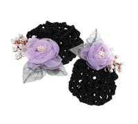 FIXOSHEE 2 pièces Filets Chignon Fleur Accessoires Coiffure Minimalistes pour Infirmières Hôtesses et Danseuses Élégantes