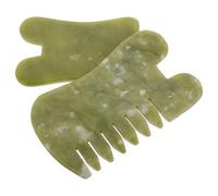 FIXOSHEE 2 pièces Gua Sha Massage Tool Set Pierre de Jade Naturelle Planche de Massage Visage et Corps Surface Adaptée à Types de Peau Outil Relaxant pour Soins Peau et Sculptage