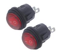 FIXOSHEE 2 pièces Interrupteur à Bascule Étanche Rouge Broches LED Robuste pour Voiture et Lot de Facile à Installer avec Indicateur Lumineux Nocturne