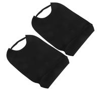 FIXOSHEE 2 Pièces Lot de 2 Bavoirs pour Personnes Âgées Noirs, Tabliers Repas Imperméables et Lavables, Écharpes de Table Ajustables en Tissu Étanche, Protection Complète des Vêtements pour