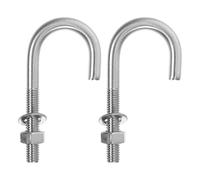 FIXOSHEE 2 pièces Lot de Boulons Ancrage J Acier Inoxydable avec Écrous et Rondelles Fixations Robustes pour Base Murs Béton Briques et Structures Ciment