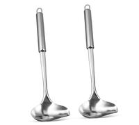 FIXOSHEE 2 pièces Louche Sauce Inox avec Bec Verseur pour Service Précis Manche Long Confortable Ustensile Cuisine et Facile à Ranger