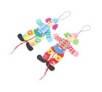 FIXOSHEE 2 pièces Marionnette Bois Clown Interactif à Fil pour Jeux Imitation et Spectacles Marionnette Drôle Adaptée Aux Garçon Fille et Animations Familiales Couleur Couleur Aléatoire