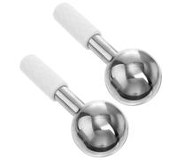 FIXOSHEE 2 pièces Masseur Visage Acier Inoxydable Globes de Glace Rafraîchissants pour Réduire les Poches Améliorer la Circulation et Tonifier la Peau Outil Anti-âge Couleur Aléatoire