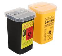 FIXOSHEE 2 pièces Mini Contenant pour Déchets de Tatouage Boîte Plastique Robuste pour Collecte Aiguilles Sécurité Garçon Fille et Animal Pratique