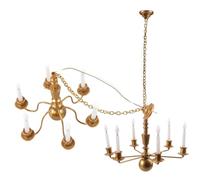 FIXOSHEE 2 pièces Miniature LED Suspension Lampe pour Maison de Poupées Plafonnier Simulation pour Décoration de Table à Sable Modèle Suspendu Doré à Lumière Blanc Chaud Accessoire pour