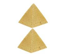 FIXOSHEE 2 pièces Modèle Pyramide Égyptienne Vintage Résine Figurines Décoratives Rétro pour Bureau et Salon Ornements Artisanaux Résistants et Réalistes Accessoire Photo Artistique