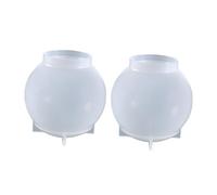 FIXOSHEE 2 Pièces Moule Sphérique Silicone pour Résine Époxy Moules Ronds pour Création Diy Ornements Haute Température Moulage