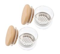 FIXOSHEE 2 pièces Nail Dish With Lid Glass Manicure Tool Refillable Acrylic Nail Art Accessory For Professional And Personal Use