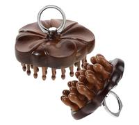 FIXOSHEE 2 pièces Peigne de Massage Du Chevelu Bois de Santal Brosse Manuelle Portable avec Anneau Métallique Combinaison avec Dents Fines et Grosses pour Soin et Massage Du Chevelu