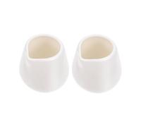 FIXOSHEE 2 pièces Pichet à Lait Céramique Blanc Capacité sans Poignée pour Sauce et Déjeuner Résistant et Facile à Nettoyer Adapté Cuisine et Restauration
