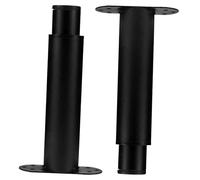 FIXOSHEE 2 pièces Pied de Support de Lit Réglable Acier Noir de Cadre de Lit Robustes avec Vis et Tampons EVA Renfort Central pour Sommier Lot