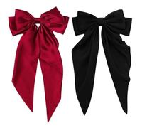 FIXOSHEE 2 pièces Pinces à Cheveux Nœud Large pour Femmes et Filles Accessoires Cheveux Élégants Alliage et Tissu Maintien Solide pour Mariage Fête Cérémonie