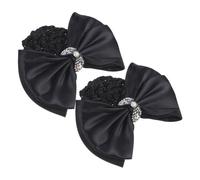 FIXOSHEE 2 pièces Pinces Chignon avec Nœud et Filet pour Cheveux Femme Accessoire Élégant pour Infirmières Hôtesses et Employés Bancaires Couvre-chignon Respirant pour Cheveux Fins et