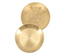 FIXOSHEE 2 pièces Plateau Pentacle Porte-Bougie Rituel pour Sanctuaire Support Bougies Tealight Décor Sacré Multifonction pour Offrandes et Stockage Ornement Pratique pour Cérémonies et