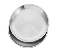 FIXOSHEE 2 Pièces Plateau Rituel Pentagramme Métal Argenté Assiette Ronde Plate pour Offrandes Bougies Rituelles Bijoux Décoration Ésotérique Inspiration Chamanique