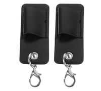 FIXOSHEE 2 Pièces Porte-stylo PU Antichute avec Porte-badge Lanière Clé Poche Organisateur Portable pour Bureau École Conférences