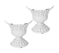 FIXOSHEE 2 Pièces Pots Muraux Métal Vintage Vases Demi-urne pour Fleurs Artificielles ou Réelles Décoration Murale Champêtre Support Floral Artistique pour Salon et Centre de Table