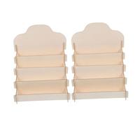 FIXOSHEE 2 Pièces Présentoir Cartes Bois Support Bureau pour Cartes de Organisation Multifonction pour Affiches Cosmétiques et Accessoires Rangement Compact et Élégant