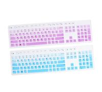 FIXOSHEE 2 pièces Protection Clavier Silicone pour PC Portable Kbp Film Protecteur Étanche et Flexible de Clavier Dégradé Bleu
