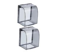 FIXOSHEE 2 pièces Protection Prise Extérieure Étanche Cache Boîte Électrique Mural Surélevé Transparent Noir Anti-poussière et Imperméable Installation Facile pour Maison et Bureau