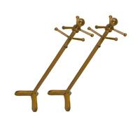 FIXOSHEE 2 Pièces Rack De Vêtements De Maison De Poupée Portemanteau De Maison De Poupée Forme De Mini Couturière Mini Cintres Bois Brun