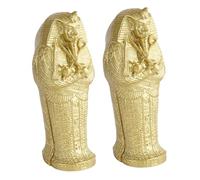 FIXOSHEE 2 pièces Sarcophage Momiforme Égyptien Résine Lot de Décoration de Bureau et Maison Style Ancien Égypte