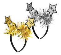 FIXOSHEE 2 Pièces Serre-têtes Nouvel An Lot Étoiles Dorées Paillettes Accessoires Festifs pour Femmes et Hommes Bandeaux Réutilisables pour Fête et Cosplay