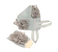 FIXOSHEE 2 pièces Serviette Exfoliante Dos avec Gris Éponge Bain Rayonne pour Massage et Nettoyage Peau Suspendue pour la Famille