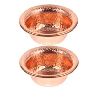 FIXOSHEE 2 pièces Tasse Sacrée Cuivre Pur pour Méditation Bol de Méditation Artisanal Cupule Temple Rétro Martelée Décoration Spirituelle Compacte pour Maison et Temple et Santé