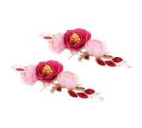 FIXOSHEE 2 Pièces Vigne de cheveux décorative vintage pour mariée Couronne légère et accessoire de mariage chinois pour femmes et filles 2 pièces