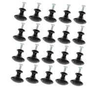 FIXOSHEE 20 ensembles Lot de Poignées Placard Cuisine Noires Boutons Meuble Armoire Acier Inoxydable Résistantes pour Portes Style Champignon Moderne Facile à Installer pour Meubles et