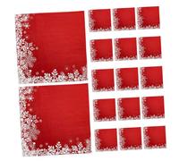 FIXOSHEE 20 Feuilles Serviettes Jetables Noël Motif Flocon Blanc sur Fond Rouge Absorbantes et Décoratives pour et Réunions