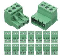 FIXOSHEE 20 pièces Connecteurs Plug-in sans Soudure pour Bornier Pcb Gain de Place et Installation Facile Kit Complet pour Distribution Énergie et Mise Terre Vert