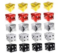 FIXOSHEE 20 pièces Lot de Ballons Aluminium Forme de Dés Décorations Thème Fête Arrière-plan Or Noir Blanc Rouge