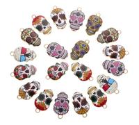 FIXOSHEE 20 Pièces Lot de Pendentifs Crâne Alliage pour Accessoires Bijoux DIY Bracelets Colliers Créations Personnalisées