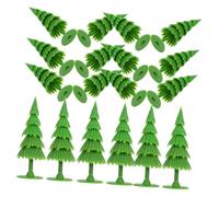 FIXOSHEE 20 Pièces Miniature Christmas Trees Set for Train Scenery and Cake Toppers Artificial Pine Model for Winter DIY Decor Small Plastic Holiday Village Ornaments