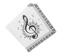FIXOSHEE 20 Pièces Serviettes de Table à Motif Note de Musique pour Décoration Festive Anniversaire