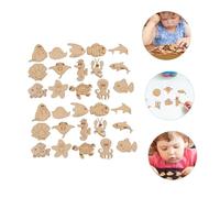 FIXOSHEE 200 pièces Décoration Animaux Bois DIY Tranches de Bois Naturel pour Artisanat Éléments Océan Non Vernis Copeaux pour Projets Créatifs et Décorations Maison