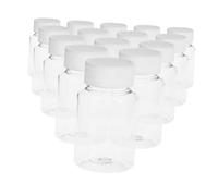 FIXOSHEE 22 pièces Plastic Bottles Transparent Large Mouth Travel Liquid Containers Empty Bottles For Medicine Storage And Capsules Organizer