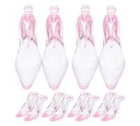 FIXOSHEE 24 Pièces Lot de Breloques Pendentifs Talons Hauts Acrylique Transparent Rose Ornements DIY pour Décoration Sapin Noël Fête Révélation de Genre et Bijoux Créatifs