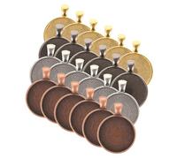 FIXOSHEE 24 pièces Lot de Plateaux Pendentifs Ronds Alliage de Zinc Vintage Supports DIY pour Création de Bijoux Bracelets et Accessoires Personnalisés