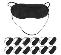 FIXOSHEE 24 pièces Masque de Sommeil Occultant Polyester Lot Bande Élastique Cache-yeux Confortable pour Dormir Voyage Sieste et Fêtes pour Hommes et Femmes Noir