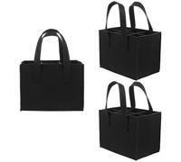 FIXOSHEE 3 pièces à Vin Feutre avec Compartiments Porte-Bouteilles Portable à Poignée Isotherme pour Transport Rangement et Cadeau pour Voyage et Fêtes