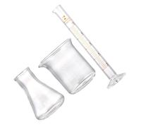 FIXOSHEE 3 pièces Bécher Flacon Triangulaire Cylindre Gradué Mesure Précise pour Liquide et Expérience Scientifique