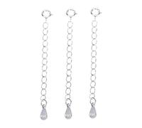 FIXOSHEE 3 pièces Chaîne Dextension Sterling avec Fermoir à Ressort pour Bijoux Rallonge Réglable pour Bracelets et Colliers DIY